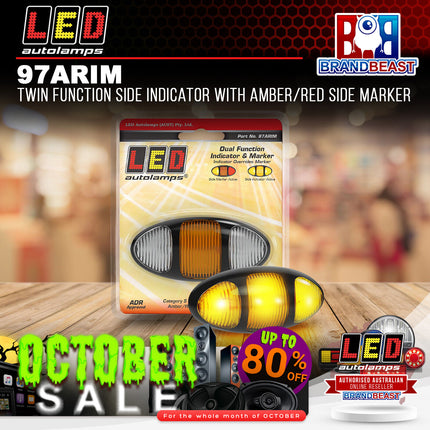 LED Autolamps 97ARIM Twin Function Side Indicator With Amber/Red Side Marker