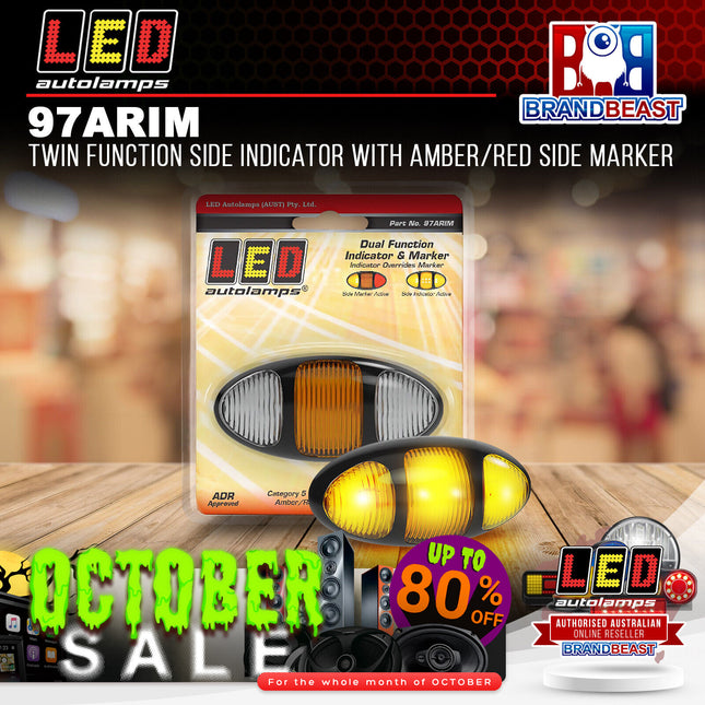LED Autolamps 97ARIM Twin Function Side Indicator With Amber/Red Side Marker