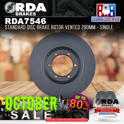 RDA Brakes RDA7546 Standard Disc Brake Rotor Vented 280mm - Single