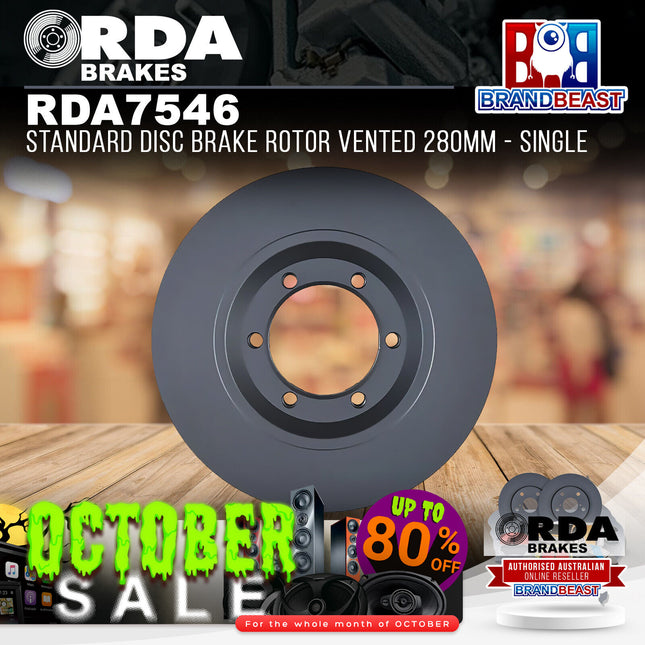 RDA Brakes RDA7546 Standard Disc Brake Rotor Vented 280mm - Single
