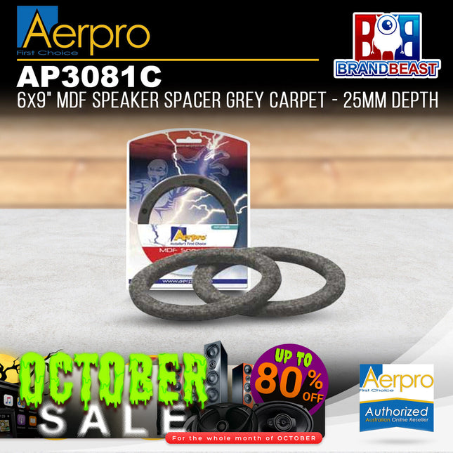 Aerpro AP3081C 6 x 9" MDF Grey Carpet Speaker Spacer