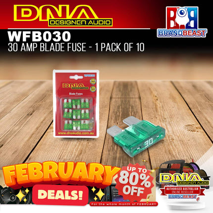 DNA WFB030 30 Amp Blade Fuse - 1 Pack Of 10