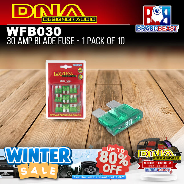 DNA WFB030 30 Amp Blade Fuse - 1 Pack Of 10
