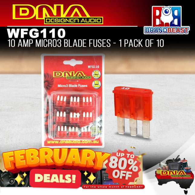 DNA WFG110 10 Amp Micro3 Fuse - 1 Pack Of 10