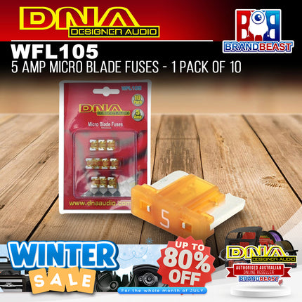 DNA WFL105 5 Amp Micro Blade Fuse - 1 Pack Of 10