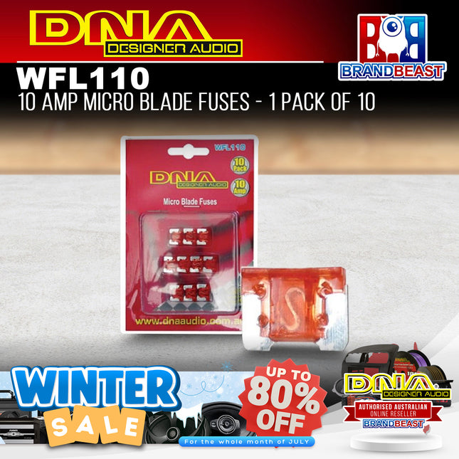 DNA WFL110 10 Amp Micro Blade Fuse - 1 Pack of 10