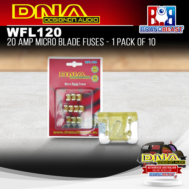 DNA WFL120 20 Amp Micro Blade Fuse - 1 Pack Of 10