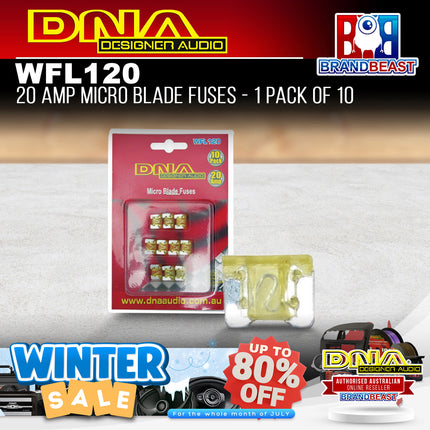 DNA WFL120 20 Amp Micro Blade Fuse - 1 Pack Of 10