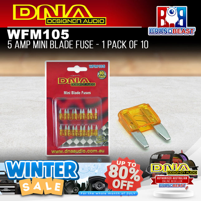 DNA WFM105 5 Amp Mini Blade Fuse - 1 Pack Of 10