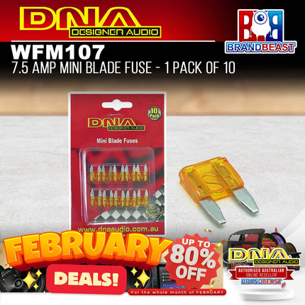 DNA WFM107 7.5 Amp Mini Blade Fuse - 1 Pack Of 10