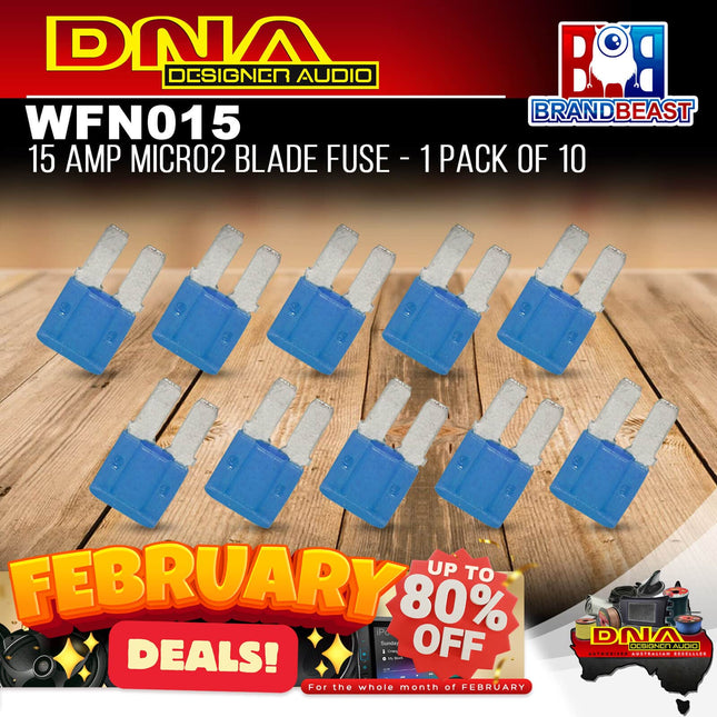 DNA WFN015 15 Amp Micro2 Fuse - 1 Pack Of 10