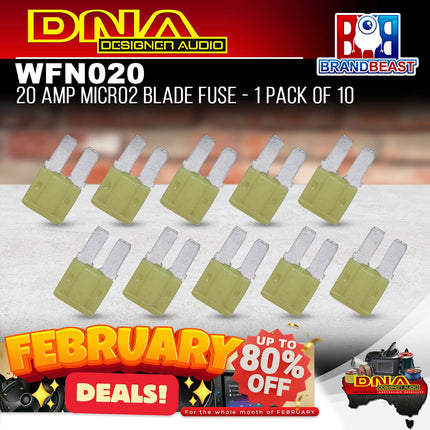 DNA WFN020 20 Amp Micro2 Fuse - 1 Pack Of 10