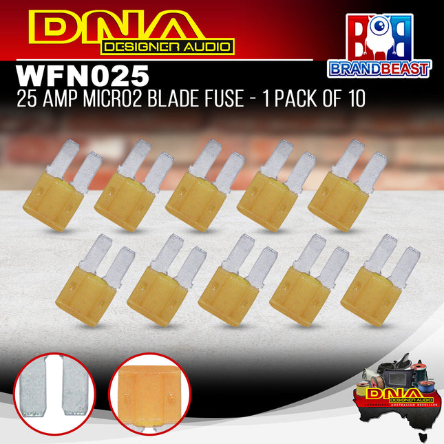 DNA WFN025 25 Amp Micro2 Fuse - 1 Pack Of 10