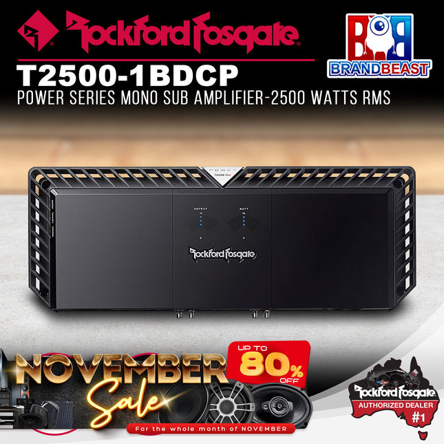 Rockford Fosgate T2500-1bdCP Power 2500 Watt Class-bd Constant Power Amplifier