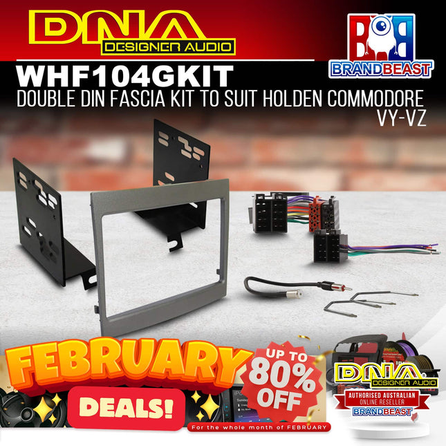 DNA WHF104GKIT Double DIN Install Kit to Suit Holden Commodore VY-VZ Grey