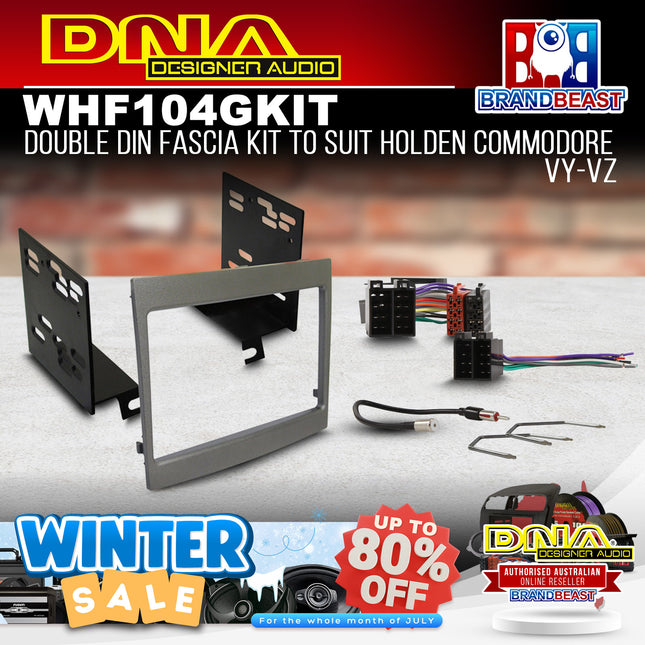 DNA WHF104GKIT Double DIN Install Kit to Suit Holden Commodore VY-VZ Grey