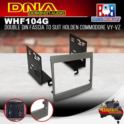 DNA WHF104G Double Din Fascia to Suit Holden Commodore VY-VZ Grey