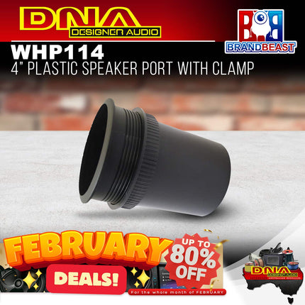 DNA WHP114 4" Plastic Speaker Port With Clamp - Black