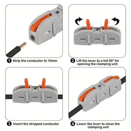 DNA WLC001 Spring Lever Cable Terminal Block Joiner - 10 Pack
