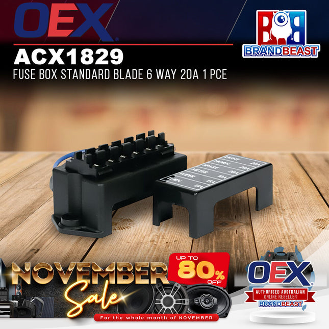 OEX ACX1829 Fuse Box Standard Blade 6 Way 20A 1 Pce