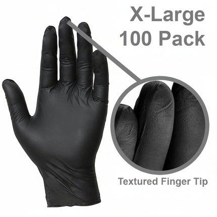 DNA WNG001BXL Black Nitrile Gloves Extra Large – 100 Pack