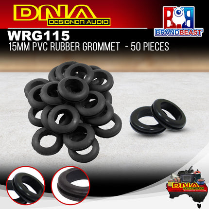 DNA WRG115 15mm PVC Rubber Grommet - 50 Pieces