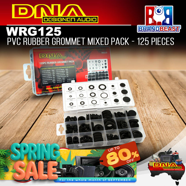 DNA WRG125 PVC Rubber Grommet Mixed Pack - 125 Pieces