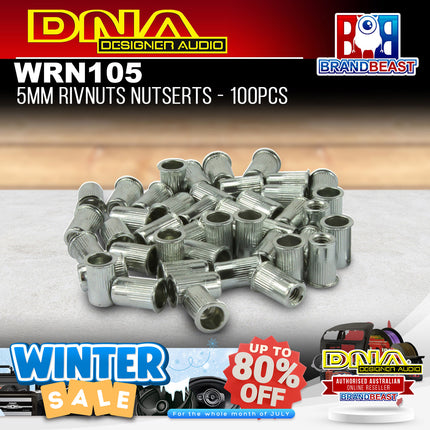 DNA WRN105 5mm Rivnuts Nutserts - 100 Pieces