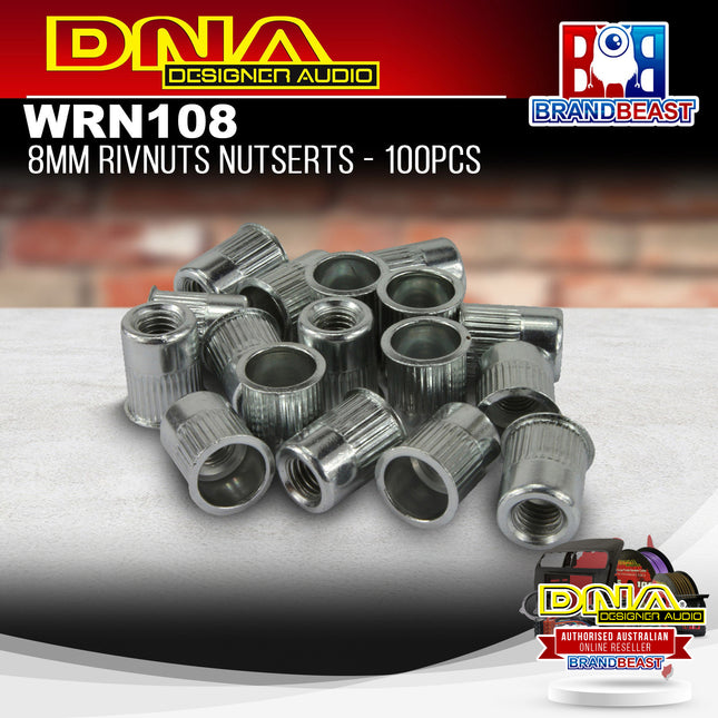 DNA WRN108 8mm Rivnuts Nutserts - 100 Pieces