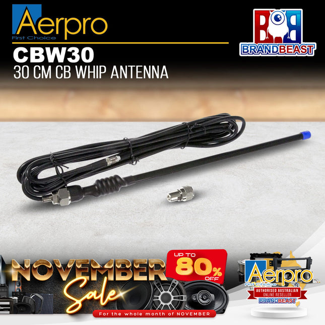 Aerpro CBW30 3dBi 477MHz Whip UHF Antenna