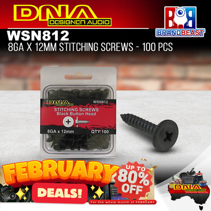 DNA WSN812 12mm Needle Point Screws - 100 Pieces