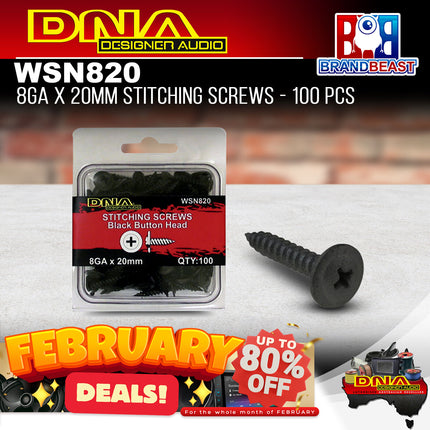 DNA WSN820 20mm Needle Point Screws - 100 Pieces