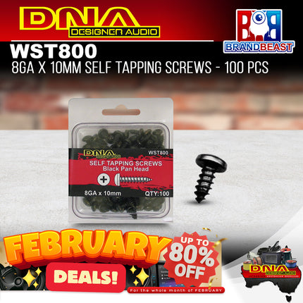 DNA WST800 10mm 8 Gauge Self Tapper Screws - 100 Pieces