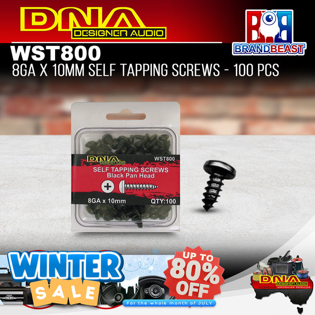 DNA WST800 10mm 8 Gauge Self Tapper Screws - 100 Pieces