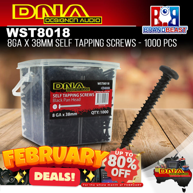 DNA WST8018 38mm 8 Gauge Self Tapper Screws - 1000 Pieces