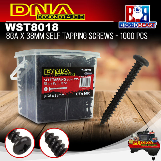 DNA WST8018 38mm 8 Gauge Self Tapper Screws - 1000 Pieces