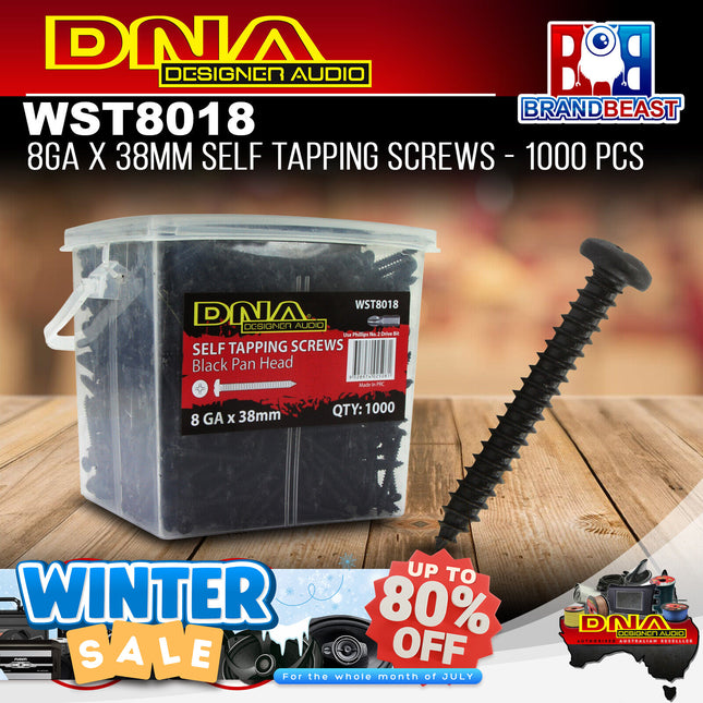 DNA WST8018 38mm 8 Gauge Self Tapper Screws - 1000 Pieces