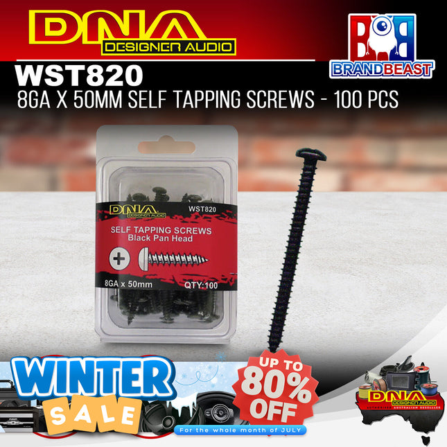 DNA WST820 50mm 8 Gauge Self Tapper Screws - 100 Pieces