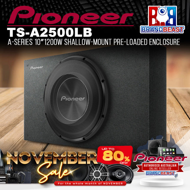Pioneer TS-A2500LB 10" 1200W A-Series Shallow-Mount Pre-Loaded Enclosure