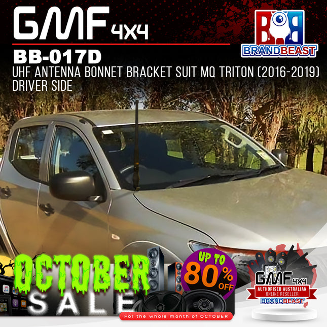 GMF4X4 BB-017D UHF Antenna Bonnet Bracket Suit MQ Triton (2016-2019) Driver Side