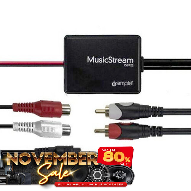 iSimple PACISBT23 MusicStream Bluetooth Receiver With AUX In/Out