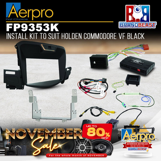 Aerpro FP9353K Black Double DIN Install Kit Suit Holden Commodore 2013 - 2017 VF