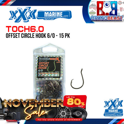 XXX Marine TOCH6.0 Offset Circle Hook 6/0 15 Pack TOCH60