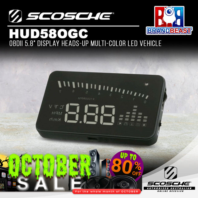 Scosche HUD58OGC OBDII 5.8" Display Heads-up Multi-Color LED Vehicle