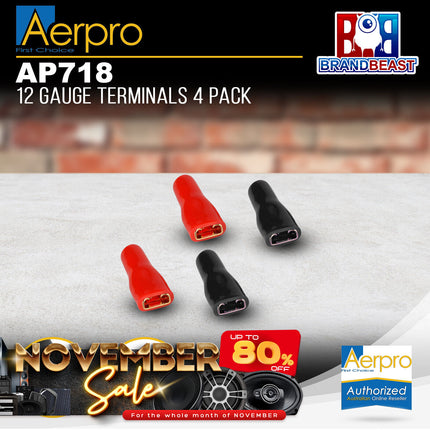 Aerpro AP718 12 Gauge Terminals Packet of 4