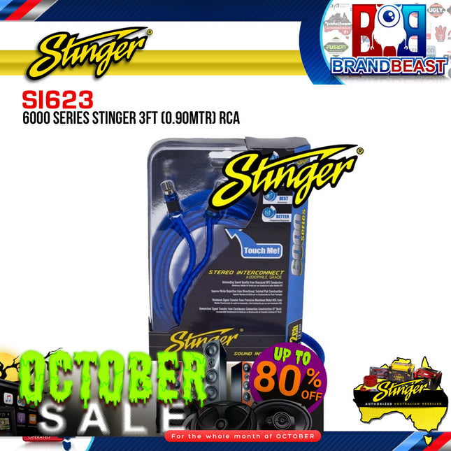 Stinger SI623 .90M 6000 Series 2-Channel Shielded Directional Interconnects