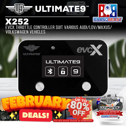 Ultimate9 X252 evcX Throttle Controller For Audi/LDV/Maxus/Volkswagen Vehicles