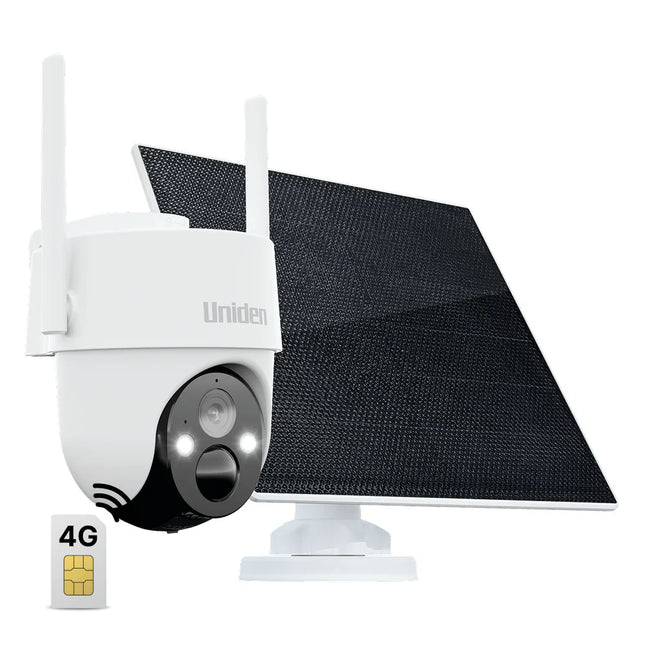 UNIDEN APP CAM SOLO X2K 4G PT KIT - 4G Cellular 2K Pan & Tilt Outdoor Camera with Solar Panel
