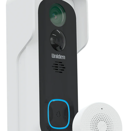 UNIDEN APP CAM SOLO X2K BELL - 100% Wirefree 2K Super HD Video Doorbell with Wireless Chime