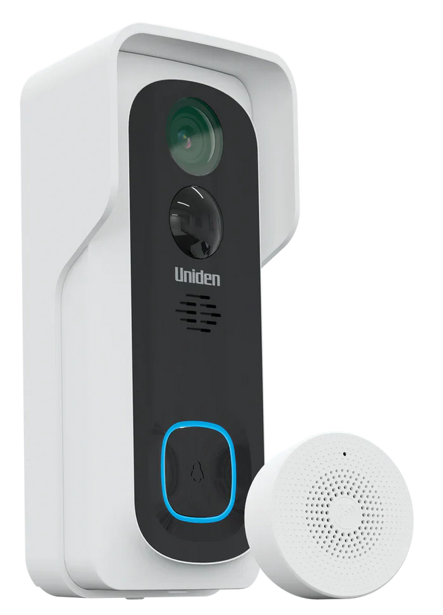 UNIDEN APP CAM SOLO X2K BELL - 100% Wirefree 2K Super HD Video Doorbell with Wireless Chime